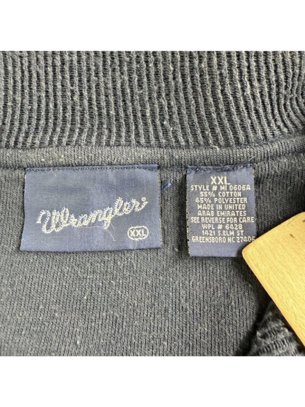 Wrangler Sweater Mens 2XL Blue Mock Neck 1/4 Zip Cotton Knit Pullover MI0608A - Picture 3 of 15